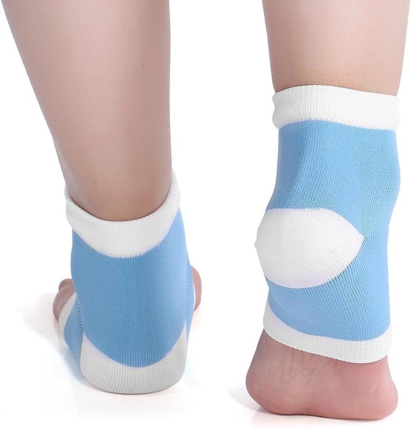 woobles Moisturizing Gel Heel Socks for Dry Cracked Heels, Ventilate Open Toe Socks with Essential Oil for Pain Relief & Rough Skin, Foot Care Gel Moisturizer Socks for Men Women Heel Repair (blue) - Image 4
